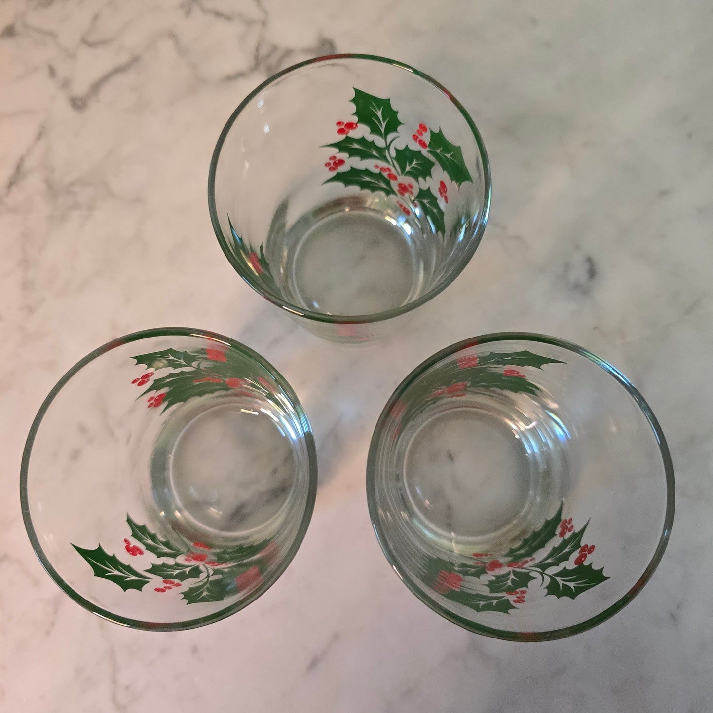 Set of 3 - Vintage Holiday Glasses