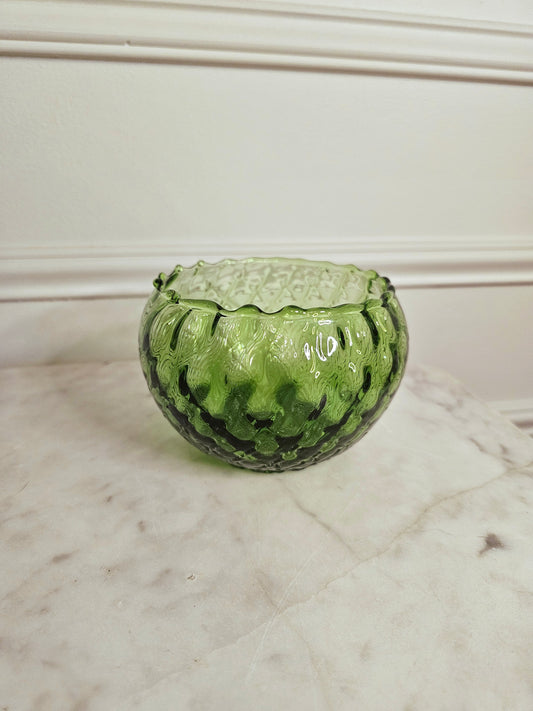 Vintage Green Italian Empoli Glass Vase