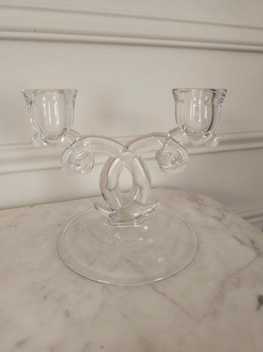 Vintage Double Arm Heisey Candle Holder