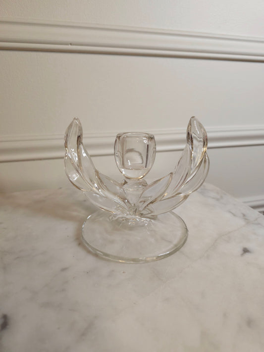 Vintage Indiana Willow Glass Candle Holder