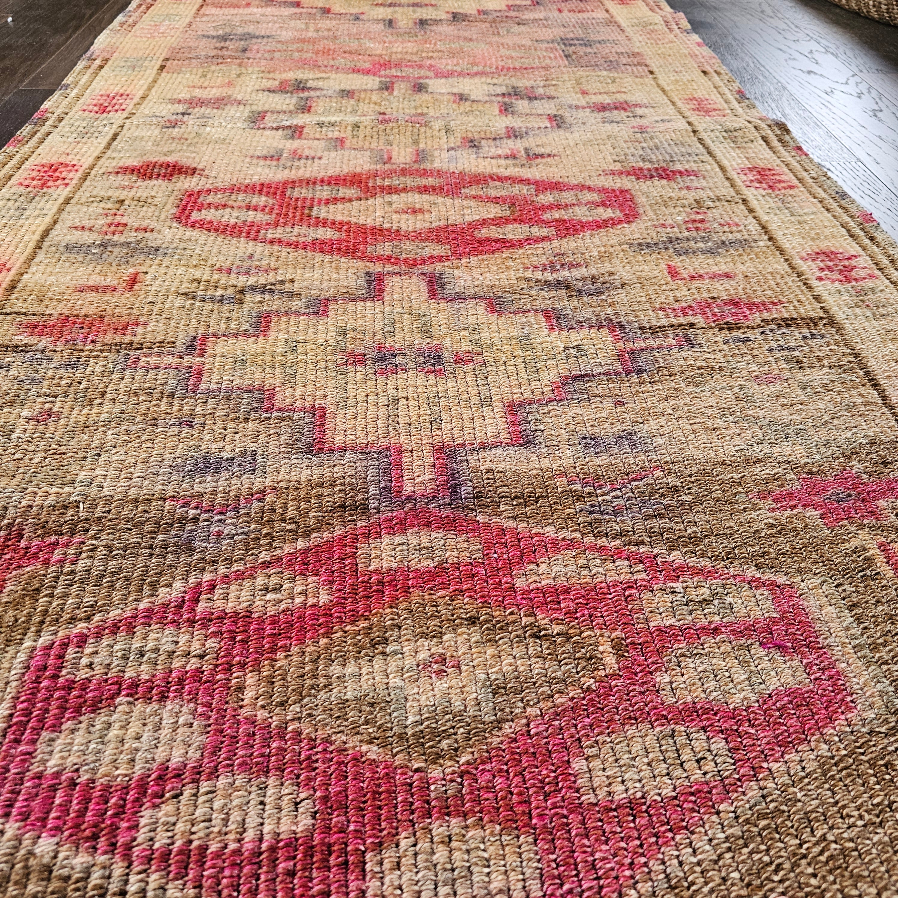 Oushak rug,turkish rug, 1'3x3'9 feet, short runner, vintage runner, entry runner, corridor runner, kitchen runner, fashion area rug, decorative rug